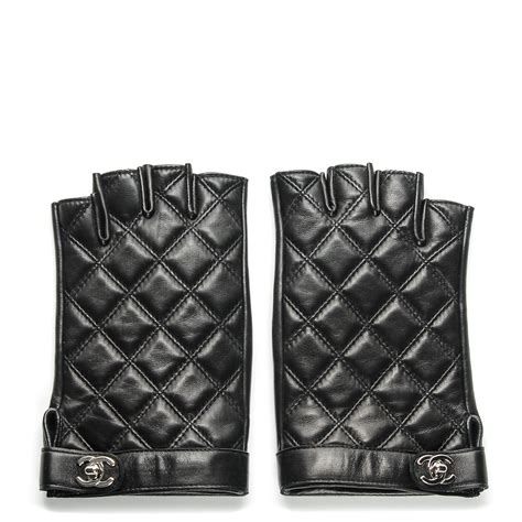 black chanel fingerless gloves|coachella Chanel gloves.